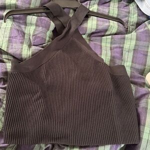 Forever 21 black ribbed heavy duty ribbed criss cross tank size L
